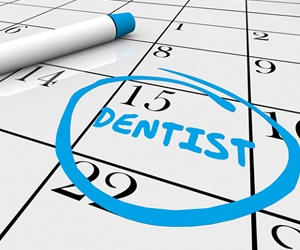 Dental appointment circled on calendar