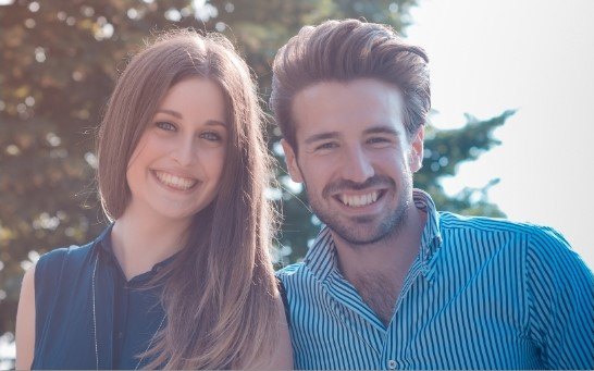 man and woman smiling together in Plano