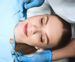 Relaxed woman during dental appointment