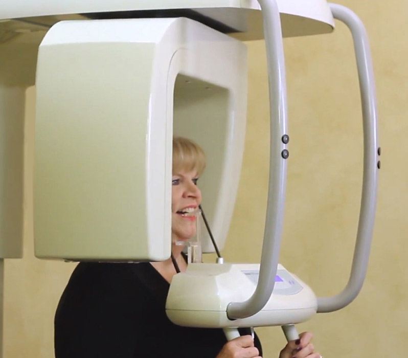 Woman receiving 3D cone beam scan