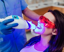 a patient undergoing the cost of teeth whitening in Plano