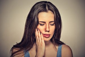 Woman with a toothache