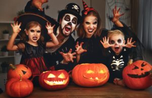 family on Halloween