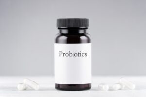 Bottle of probiotics.