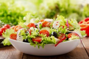 delicious healthy multi-colored salad recommended by local dentist